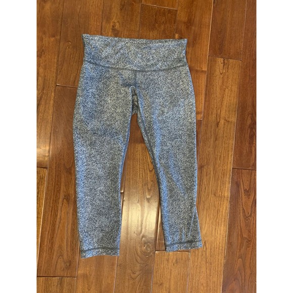 Lululemon Wunder Under Crop III Rio Mist 21" Inseam White Black Size 6 - Picture 11 of 14